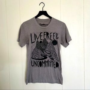 Woosah Outfitters Woodblock Soft Gray Mountain Graphic Tee